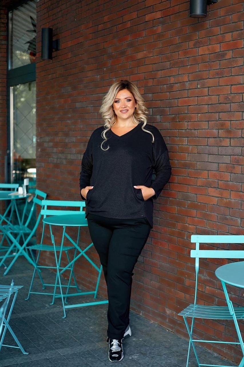 Лаконічна жіноча кофта Тканина "Креп Дайвінг" 56, 58, 62 розмір 56