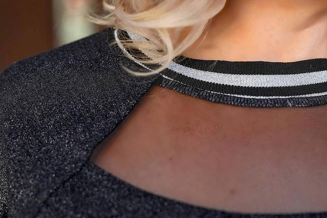 Лаконічна жіноча кофта Тканина "Машинна в'язка+Люрексова нитка" 56, 58 розмір 56, фото 2