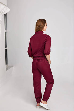 Жіночий медичний костюм Гертруда бордовий - Костюм косметолога - Костюм масажиста, фото 2