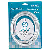 Шланг для душу 1/2" PVC 3-шаровий з підшипником сріблястий 150 см AQUATICA XB-0173 (9791611), фото 7