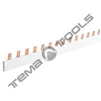 Шина Pin 1P 100A шаг-27 мм (1 метр) соединительная (гребенка) медная