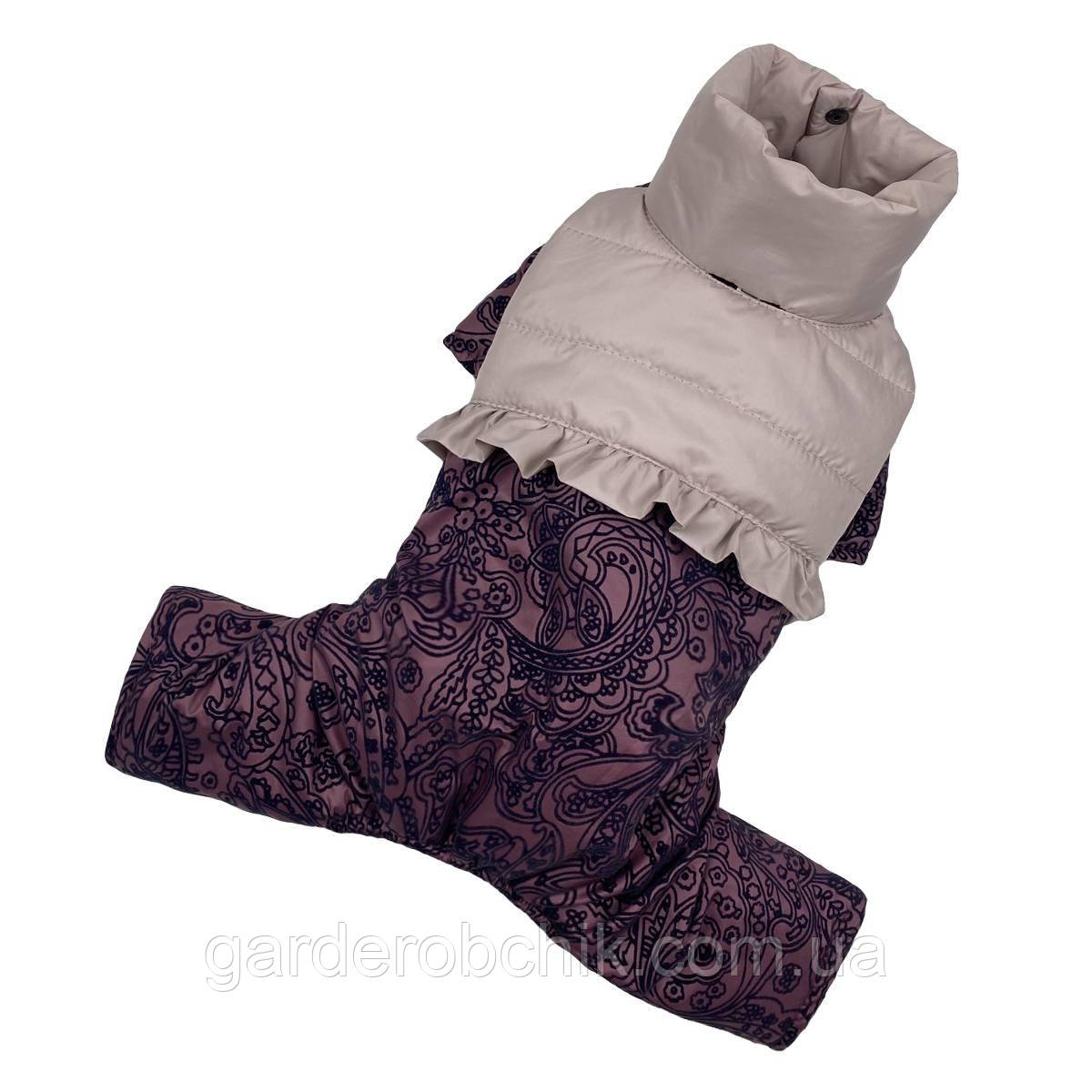 Комбінезон зимовий для собаки "Дівчинки" AD-23 із закритим животом S-XXL. Одяг для собак