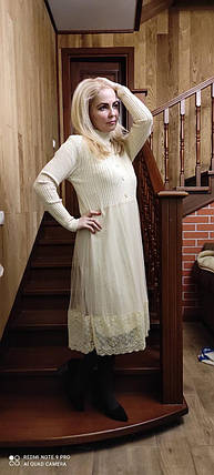 Витончена жіноча сукня, тканина "Машинна в'язка+Стрейч сітка" 44, 46, 48, 50 розмір 44, фото 1