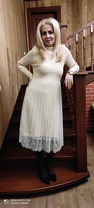 Витончене жіноче плаття, тканина "Машинова в'язка + Стрейч сітка" 44, 46, 48, 50 розмір 44, фото 1