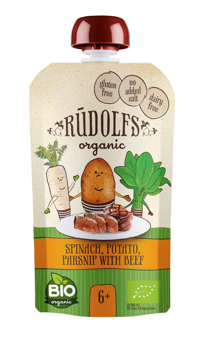 Пюре Rudolfs Овочі з телятиною від 6 місяців органічне 110 гр