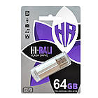 USB Флеш-накопичувач 64GB Hi-Rali Corsair Series Silver (HI-64GBCORSL), фото 3