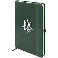 Книга записная Axent Partner Lux Tryzub 8202-04-3-A, 125х195 мм, 96 листов, клетка, зеленая
