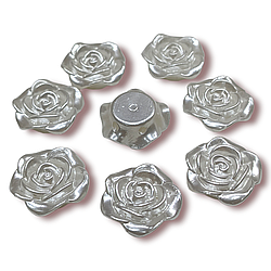 Напівнамистини пришивні Квіточка 1 20 мм Білий +-25 шт.