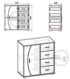 Комод-4-1 Компаніт 913х877x448лдсп бук, фото 3