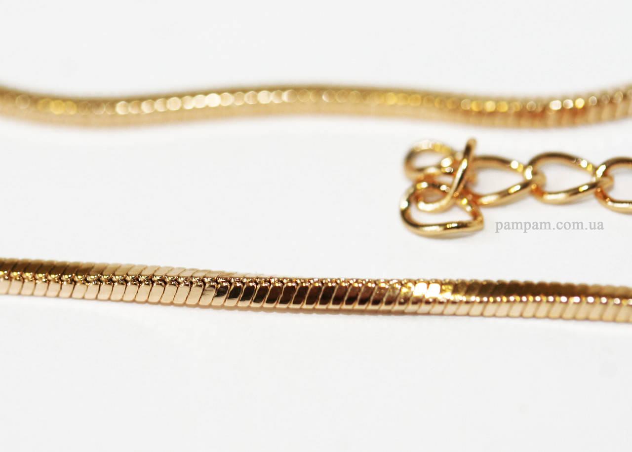 Ланцюжок Xuping. Довжина: 45,5-51 см. Ширина: 1 мм. Медичне золото., фото 1