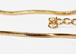 Ланцюжок Xuping. Довжина: 45,5-51 см. Ширина: 1 мм. Медичне золото.