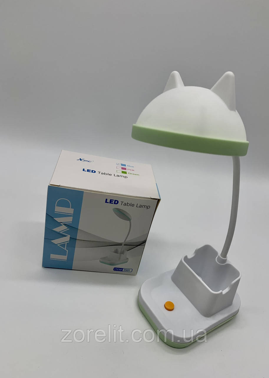 Лампа настільна світлодіодна акумуляторна з підставкою для ручок USB 5500, фото 1