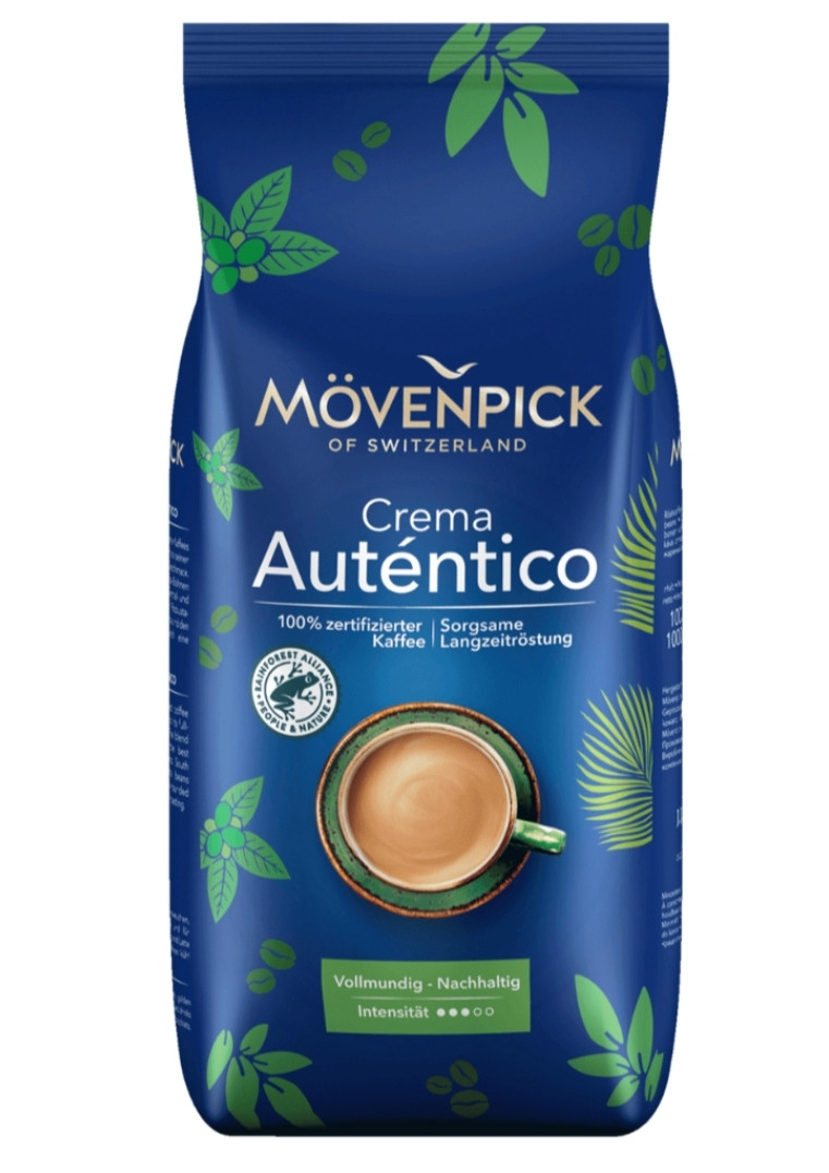 Кава зернова Movenpick Crema Autentico 100% арабіки 1000 г Німеччина Мовенпік Крема Аутентіко 1 кг ОРИГІНАЛ, фото 1