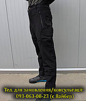 Утеплені тактичні штани Soft-Shell PA-01 на флісі, флісові штани Софтшел (Чорні, олива)