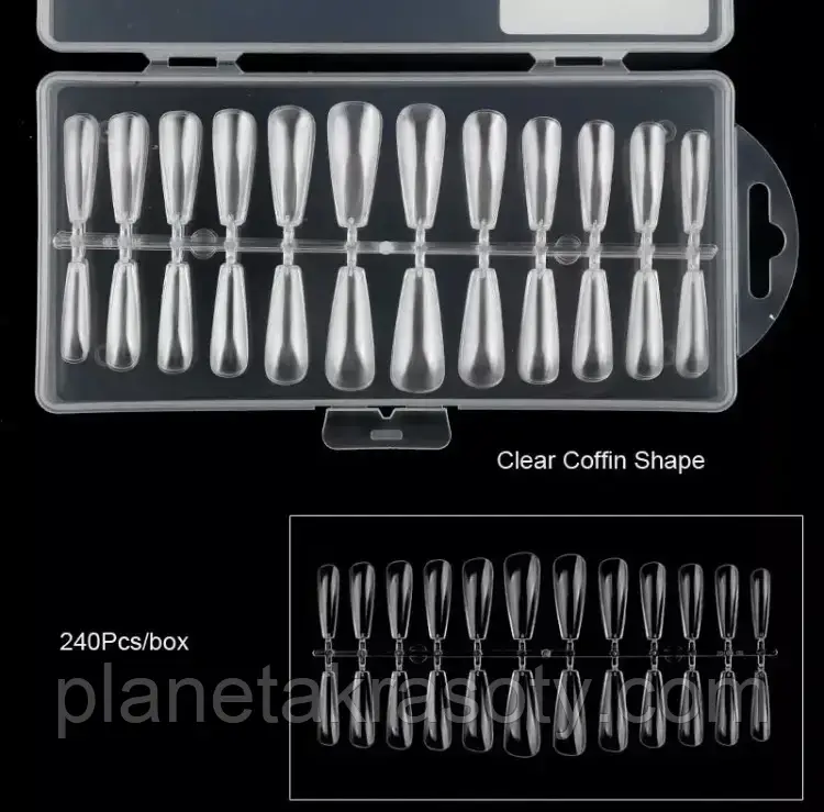 Типси гелеві для нарощування балерину 24 штук, фото 1