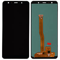 Дисплей для Samsung A7 2018 (A750) із сенсором чорний OLED оригінальний розмір матриці