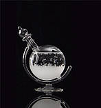 Барометр Штормгласс RESTEQ глобус великий, крапля Storm glass на скляній підставці, фото 2