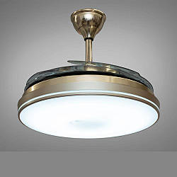 Люстра вентилятор Led з пультом керування Diasha 28W до 30 кв.м колір Золотистий 6937