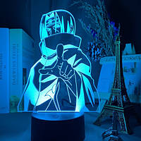 Светильник с 3D эффектом led лампа Итачи Учиха (Акацуки) аниме Наруто Узумаки Итачи Саске ночник какаши