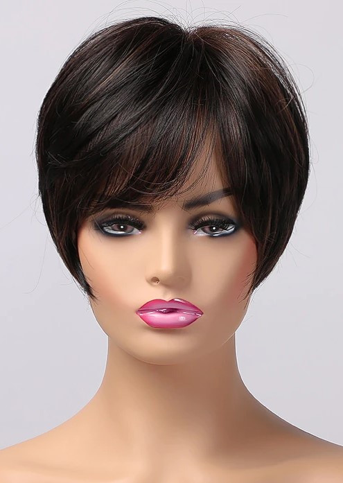 Перука коричнева коротка з чубчиком, фото 1