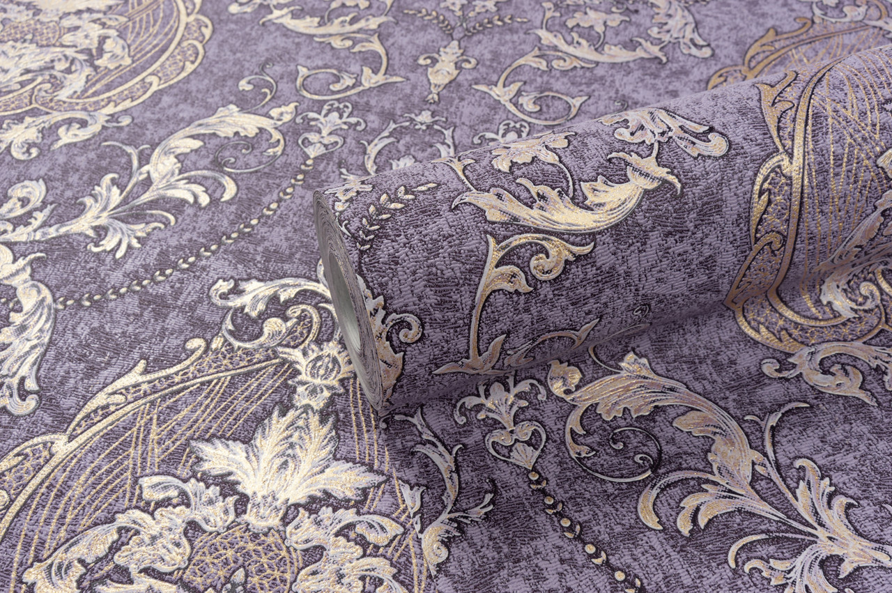 Красивые Фиолетовые Обои Метровые для Зала, Флизелиновые Обои LS Малена ...