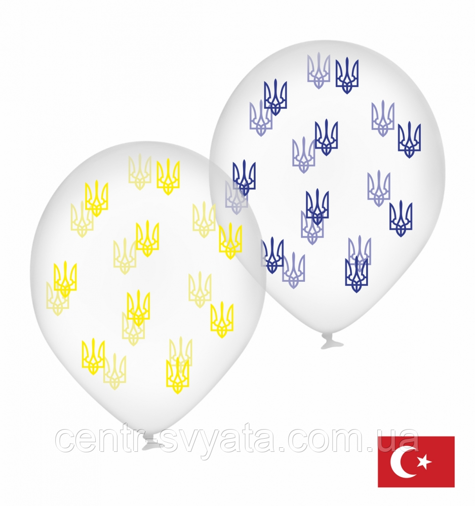 Латексна кулька КDI Малайзія 12" (30 см) Герб України