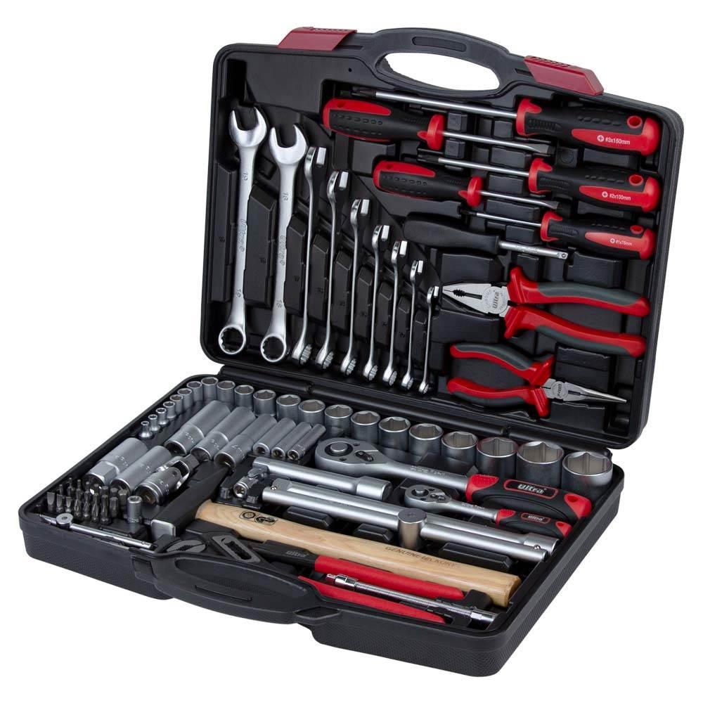 Набір інструментів, ключів, насадок торцевих і біти 1/4", 1/2" 80 шт. CrV ULTRA (6001112), фото 1