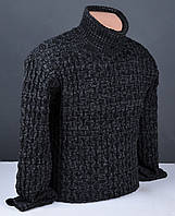 Мужской теплый свитер под горло чёрный Турция 7128