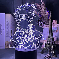 Светильник с 3D эффектом led лампа Какаши Хатаке из аниме Наруто Узумаки Итачи Саске ночник