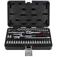 Набір насадок торцевих і біт 1/4" 46 шт CrV Taiwan ULTRA (6003162), фото 3