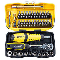 Набір насадок торцевих і біти 1/4" 39 шт CrV SIGMA (6003571), фото 3