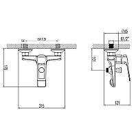 Змішувач BOLSENA Ø35 для ванни литий CORSO (CB-1C137C) (9614200), фото 4