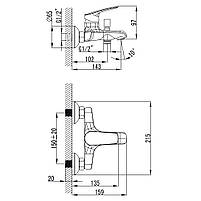 Змішувач SERIO Ø35 для ванни литий CORSO (DC-1C146C) (9626200), фото 5