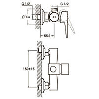 Змішувач HK Ø35 для душу AQUATICA HK-1D130C (9732300), фото 3