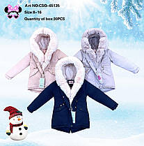 Куртки на хутрі для дівчаток оптом, Seagull, розміри 8-16 років, арт. CSQ-65135