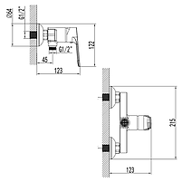 Змішувач MARMORE Ø35 для душу CORSO (DB-1D138C) (9623300), фото 7
