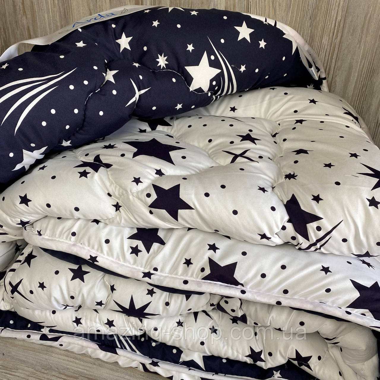 Ковдра полуторна тканини холлофайбер "АРДА" Розмір 150*210 см | Ковдра, наповнювач холлофайбер. Стьобана ковдра, фото 1