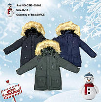 Куртки на хутрі для хлопчиків гуртом, Seagull, розміри 8-16 років, арт. CSQ-65146