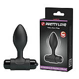 Анальний корок Pretty Love Vibro Butt Plug Black, фото 8