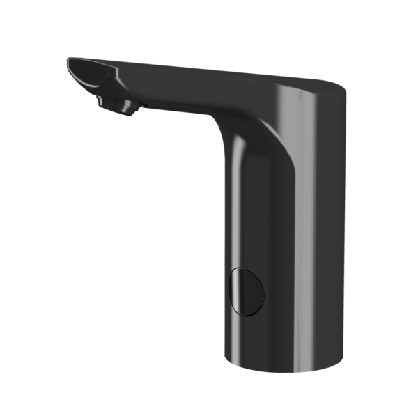 Чорний сенсорний змішувач для раковини Sanela SLU 57 VB, на батарейках, двотрубний