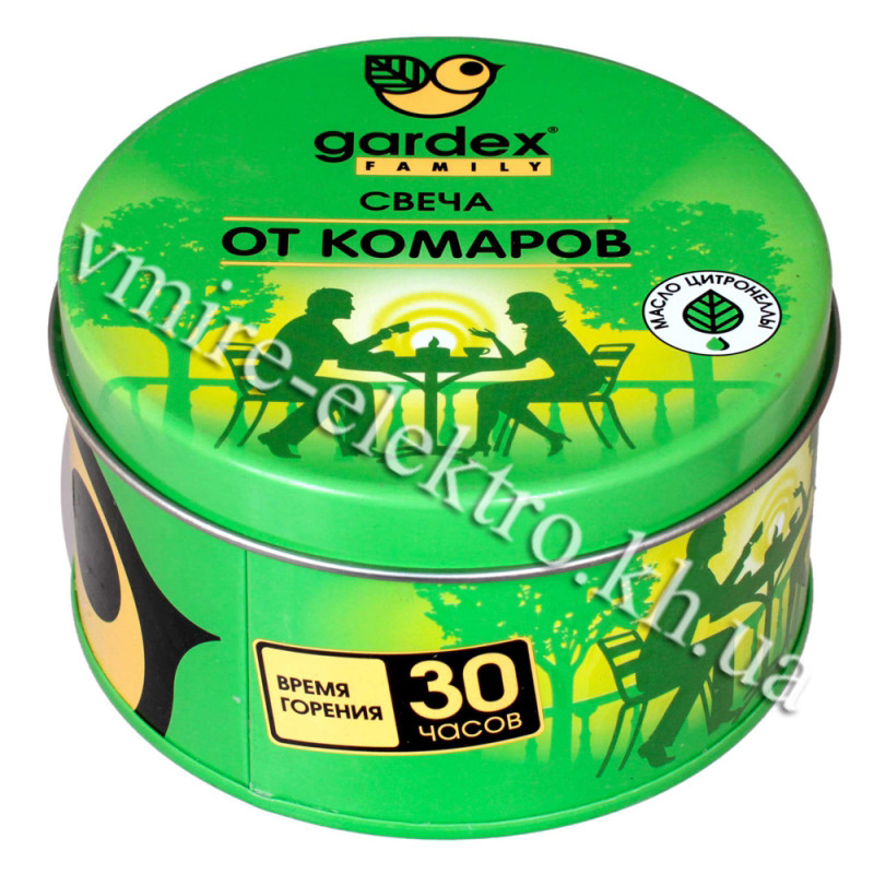 Свеча от комаров 30 часов Gardex family