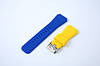 Патріотичний універсальний ремінець для годинника з силікону шириною 22 мм синьо-жовтий, фото 5