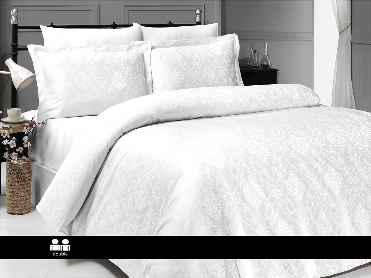 Турецьке Постільне Бельє First Choice Jacquard Vladya White