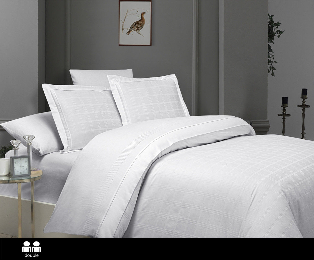 Турецьке Постільне Бельє First Choice Deluxe Satin Stripe Royce White