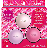 Набор бальзамов для губ EOS Holiday Lip Balm Collection Pink Champagne, Sugar Plum, Pomegranate 3 x 7 г