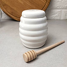 Банка для меду 300 мл з дерев'яною ложкою