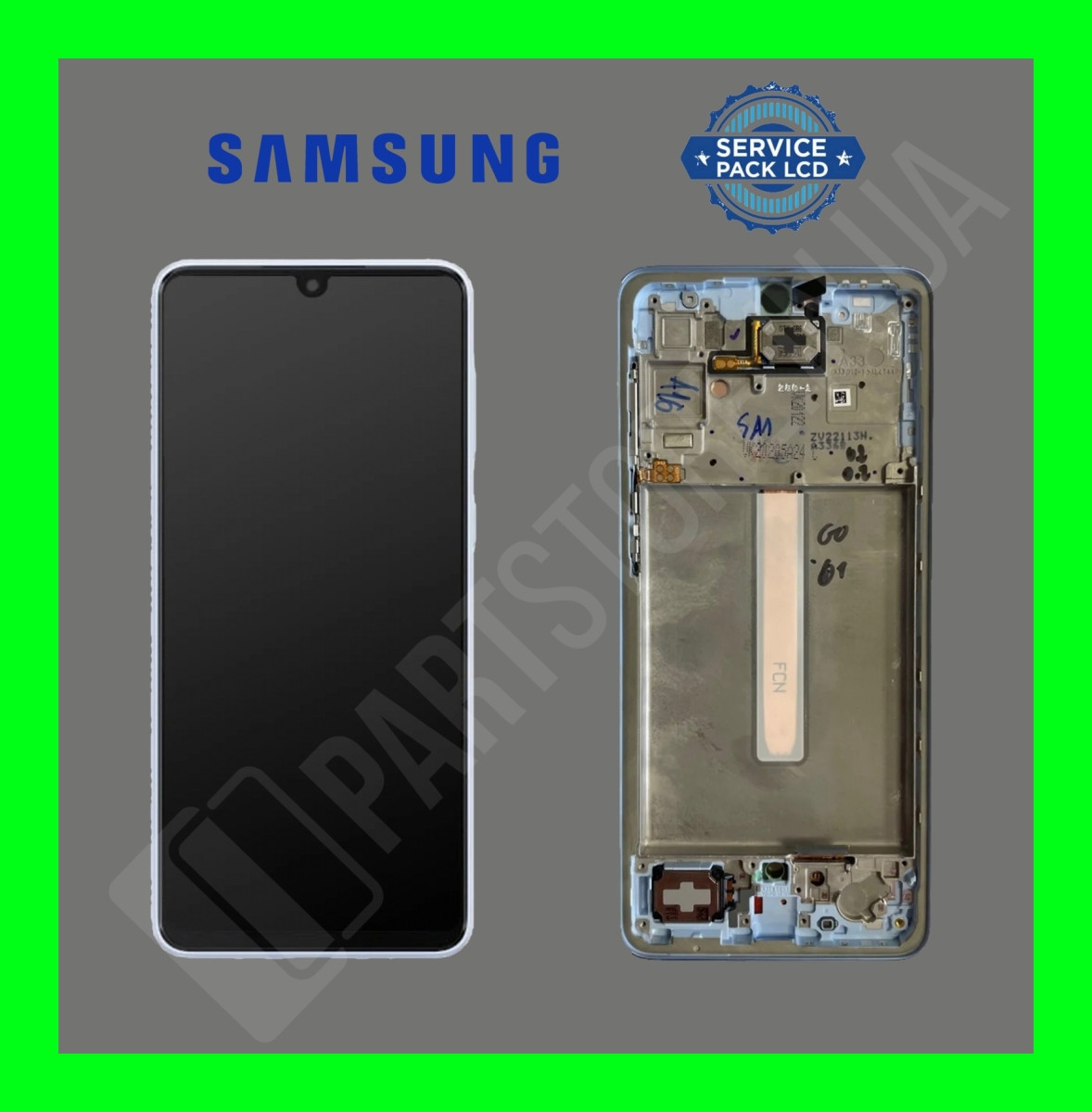 Дисплей Samsung A336 Blue A33 5G 2022 (GH82-28143C) сервісний оригінал у складі з рамкою