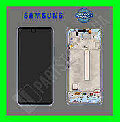 Дисплей Samsung A536 Blue A53 2022 (GH82-28024C) сервісний оригінал у зборі з рамкою
