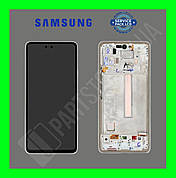Дисплей Samsung A536 White A53 2022 (GH82-28024B) сервісний оригінал у зборі з рамкою