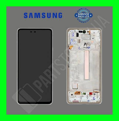 Дисплей Samsung A536 White A53 2022 (GH82-28024B) сервісний оригінал у складі з рамкою, фото 2
